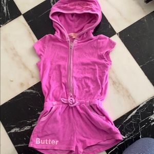 Butter terry cloth romper